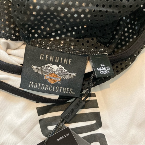 XL Women’s Harley-Davidson Performance Mesh Tank Top NWT Off-White/Black - Picture 4 of 11